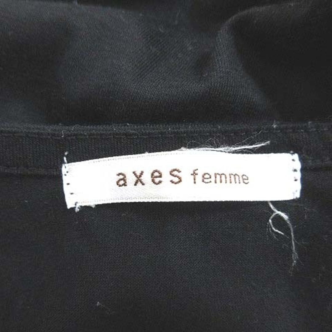 axes femme(アクシーズファム)のアクシーズファム カットソー 長袖 スクエアネック レース M 黒 ■MO レディースのトップス(カットソー(長袖/七分))の商品写真