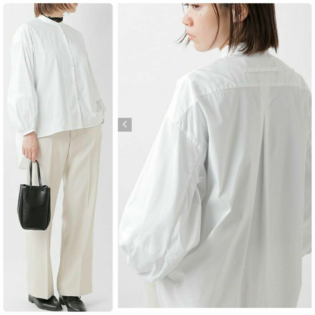 美品△TICCA //バンドカラーバルーンスリーブシャツ△ゆったり 美品△TICCA //バンドカラーバルーンスリーブシャツ△ゆったり