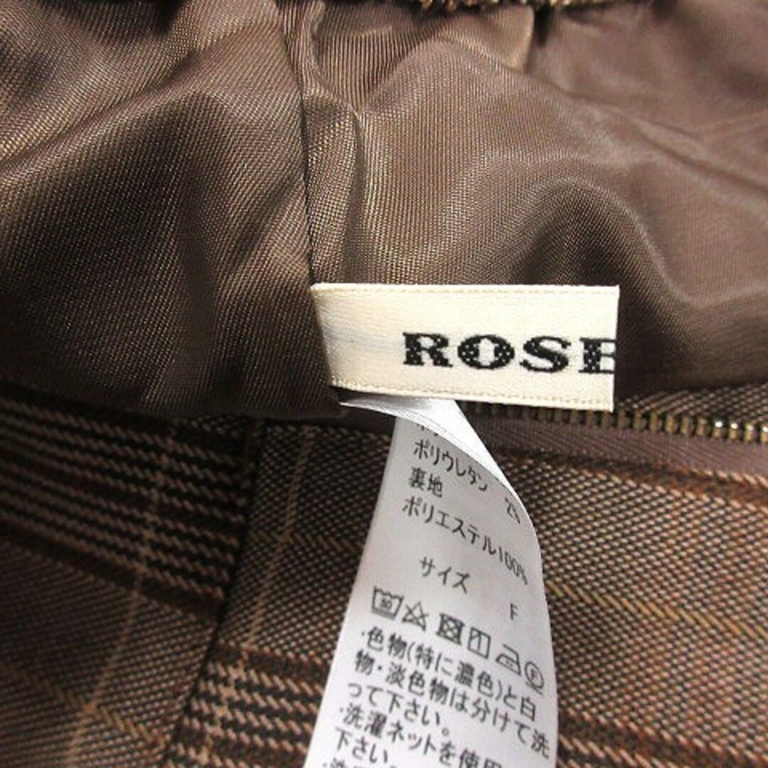 ROSE BUD(ローズバッド)のローズバッド テーパードパンツ イージー チェック F 茶 ブラウン /AU レディースのパンツ(その他)の商品写真