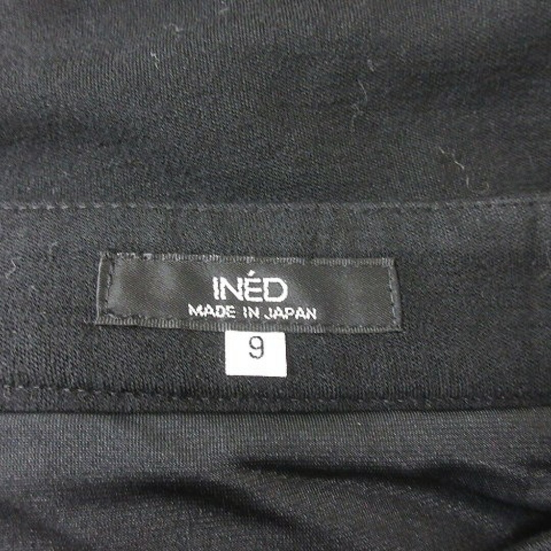 INED(イネド)のイネド  台形スカート ひざ丈 ティアード ウール 9 黒 ブラック /YI レディースのスカート(ひざ丈スカート)の商品写真