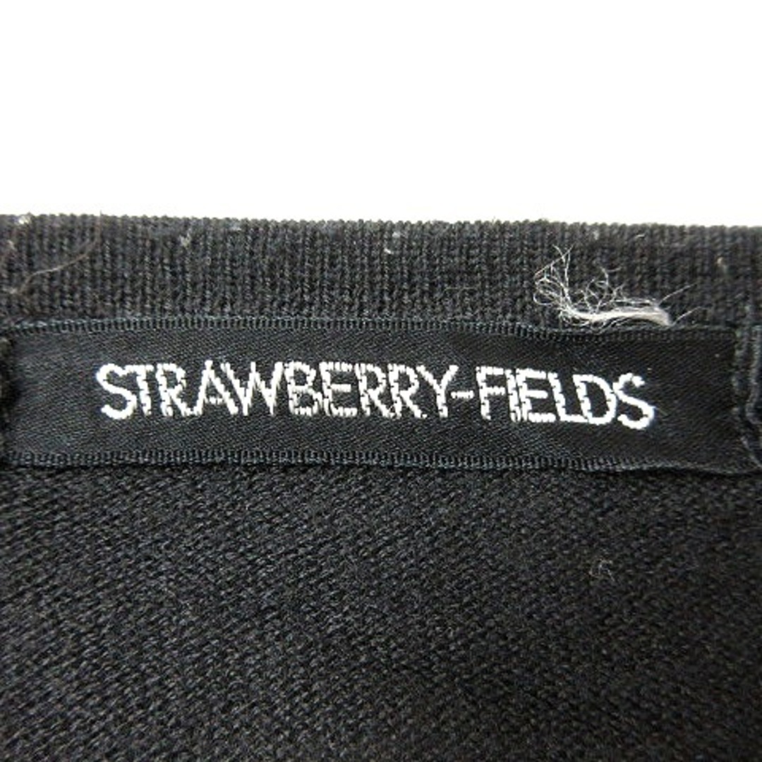 STRAWBERRY-FIELDS(ストロベリーフィールズ)のストロベリーフィールズ カーディガン ニット 黒 ブラック レディースのトップス(カーディガン)の商品写真