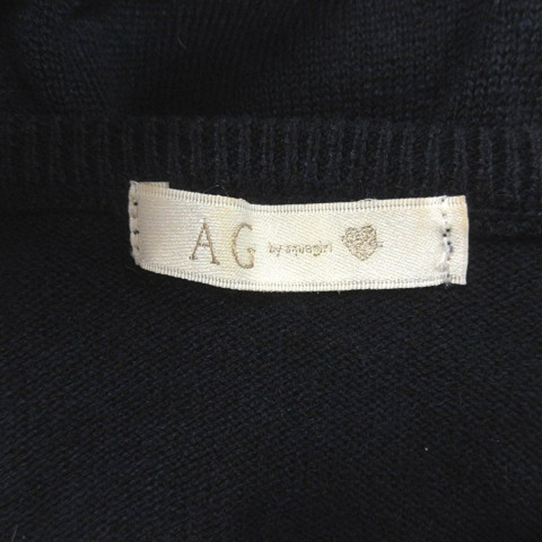AG by aquagirl(エージーバイアクアガール)のエージーバイアクアガール ニットセーター 切替 シャギー ナイロン 長袖 M 紺 レディースのトップス(ニット/セーター)の商品写真
