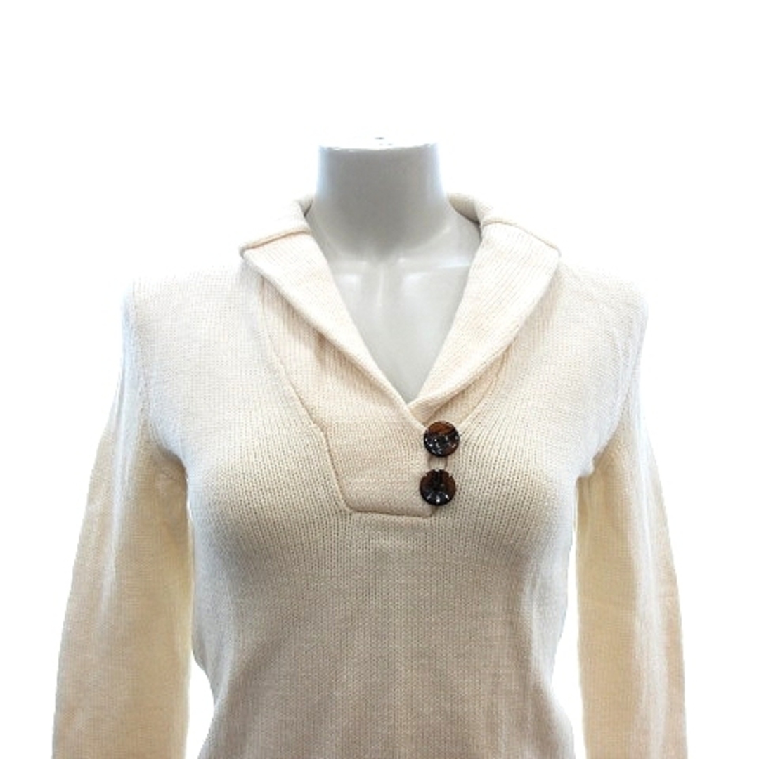 UNTITLED(アンタイトル)のアンタイトル ニットセーター ショールカラー ウール 長袖 2 クリーム色 白 レディースのトップス(ニット/セーター)の商品写真