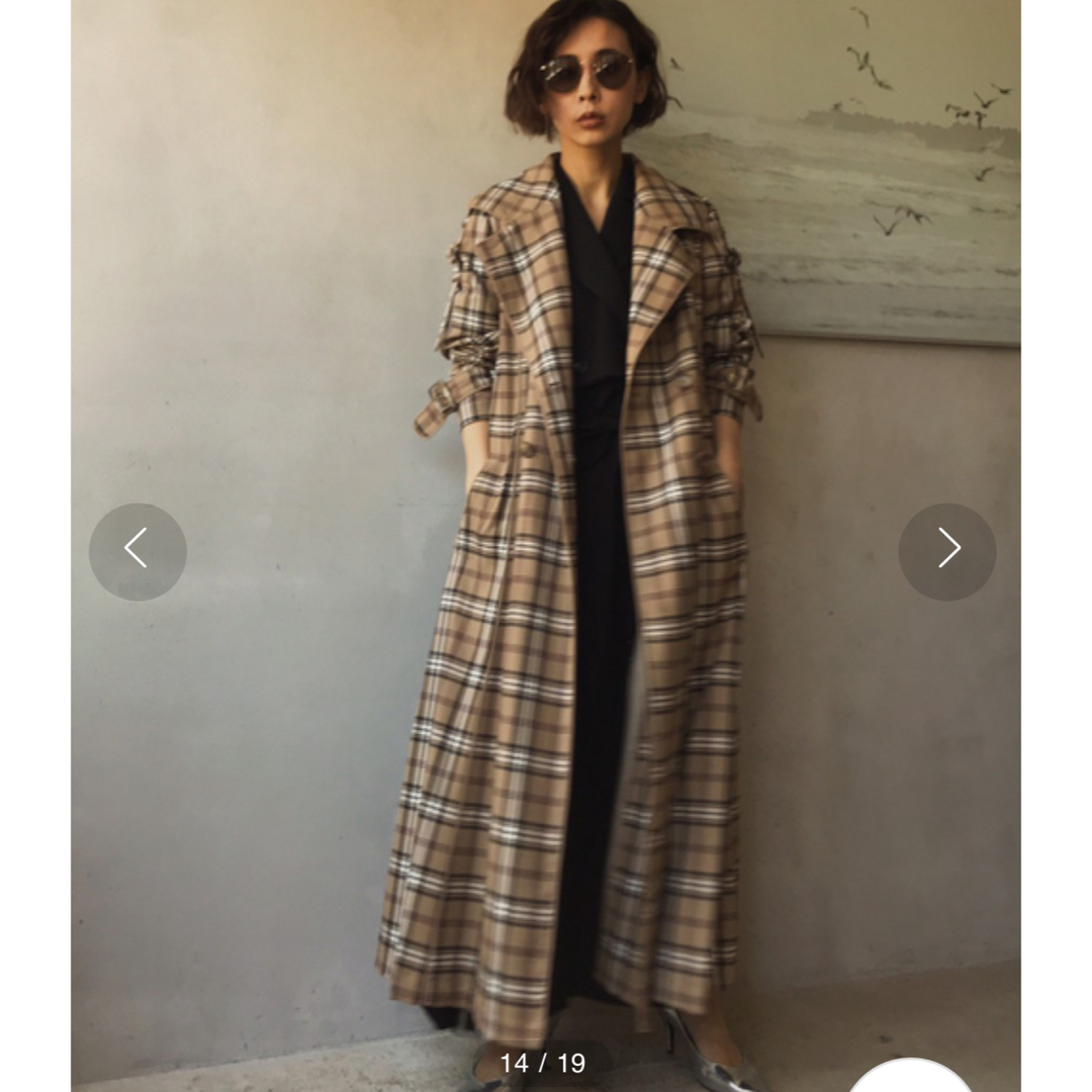 Ameri VINTAGE(アメリヴィンテージ)のAMERI PASS CODE CHECK COAT レディースのジャケット/アウター(トレンチコート)の商品写真