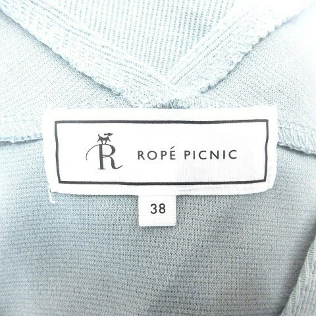 Rope' Picnic(ロペピクニック)のロペピクニック ニットワンピース ひざ丈 Vネック 長袖 38 水色 レディースのワンピース(ひざ丈ワンピース)の商品写真