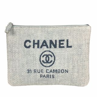 シャネル(CHANEL)の　シャネル CHANEL ドーヴィル クラッチバッグ A80118 ブルー ストロー レディース クラッチバッグ(クラッチバッグ)