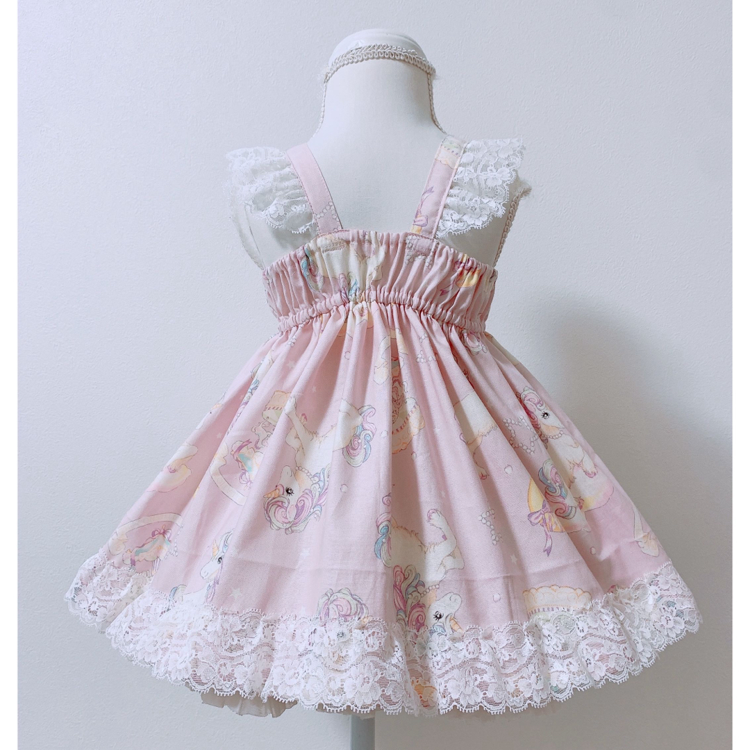 ハンドメイドワンピース　90㎝　ユニコーン キッズ/ベビー/マタニティのキッズ服女の子用(90cm~)(ワンピース)の商品写真