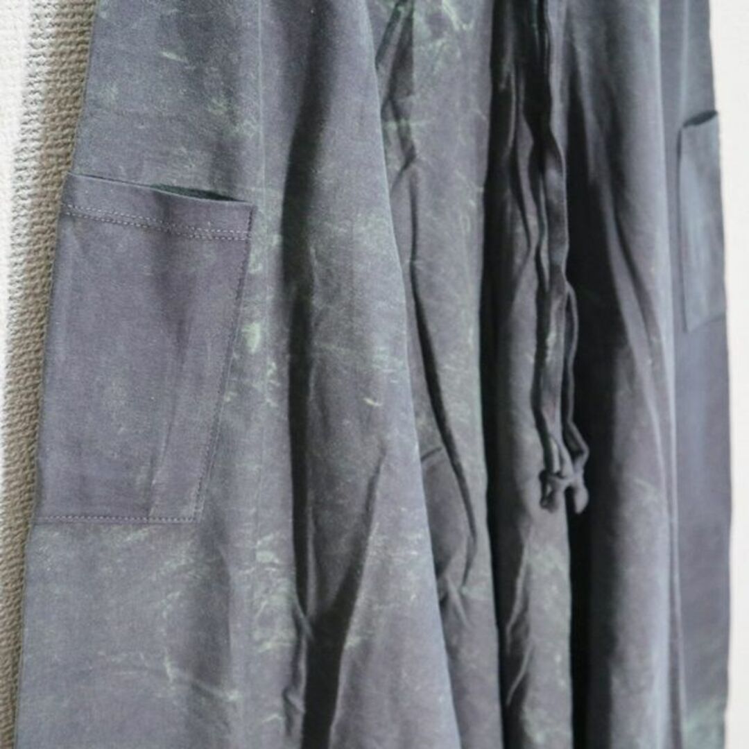 【新品】柔らかウォッシュ加工　サルエルパンツ グリーングレー系　ユニセックス メンズのパンツ(サルエルパンツ)の商品写真