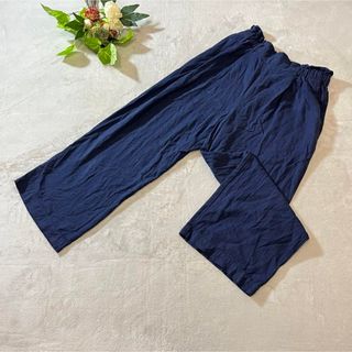 美品 UNIQLO ユニクロ 【L】 ベルテッドリネンレーヨンワイドパンツ