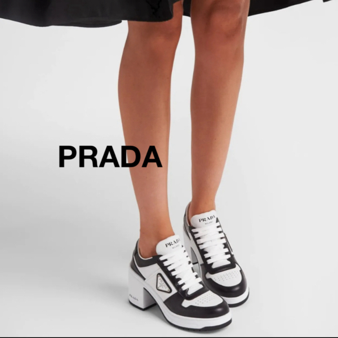 PRADA - PRADA プラダ ダウンタウン ヒール スニーカー 希少 37サイズ