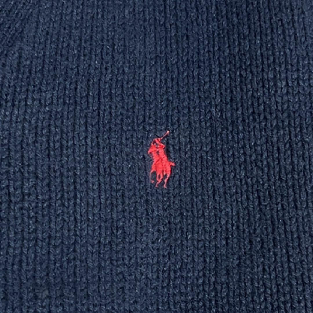 POLO RALPH LAUREN(ポロラルフローレン)のPOLO RALPH LAUREN カーディガン ネイビー 刺繍ロゴ M メンズのトップス(カーディガン)の商品写真