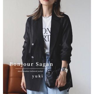 ボンジュールサガン(BONJOUR SAGAN)の【新品】Bonjour Sagan シアーワッシャーテーラードジャケット (テーラードジャケット)