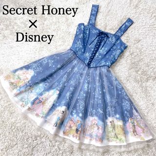 シークレットハニー(Secret Honey)の美品✨ シークレットハニー　ディズニー コラボ　プリンセス ワンピース チュール(ひざ丈ワンピース)