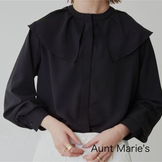 アントマリーズ(Aunt Marie's)のAunt Marie's 黒ブラウス　フリル　(シャツ/ブラウス(長袖/七分))