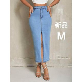 シーイン(SHEIN)の★新品★SHIEN/デニムスカート/スリット\ロングスカート(ロングスカート)