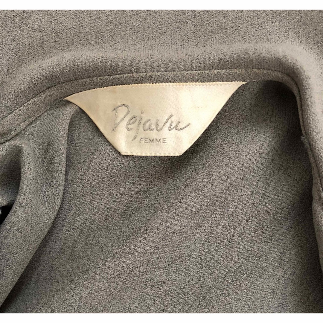 シャツ　長袖　グレー　レトロ　婦人服　Mサイズ レディースのトップス(シャツ/ブラウス(長袖/七分))の商品写真