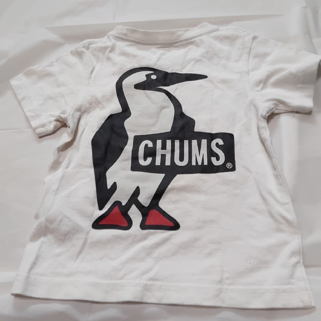 CHUMS(チャムス)の【CHUMS】チャムス　Tシャツ　キッズ　S　90　100　ペンギン　半袖　白 キッズ/ベビー/マタニティのキッズ服男の子用(90cm~)(Tシャツ/カットソー)の商品写真