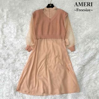 アメリヴィンテージ(Ameri VINTAGE)の【極美品】AMERI シアーレイヤードシャツトップ セットアップ ワンピース(ロングワンピース/マキシワンピース)