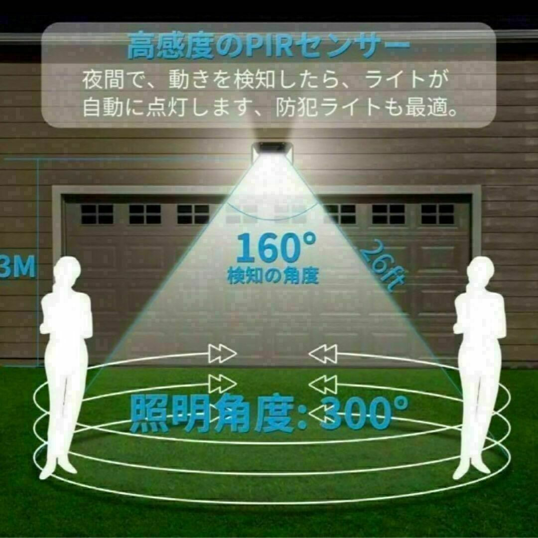 センサーライト4個セット 屋外 人感センサー ソーラーライト LED太陽光パネル インテリア/住まい/日用品のライト/照明/LED(蛍光灯/電球)の商品写真