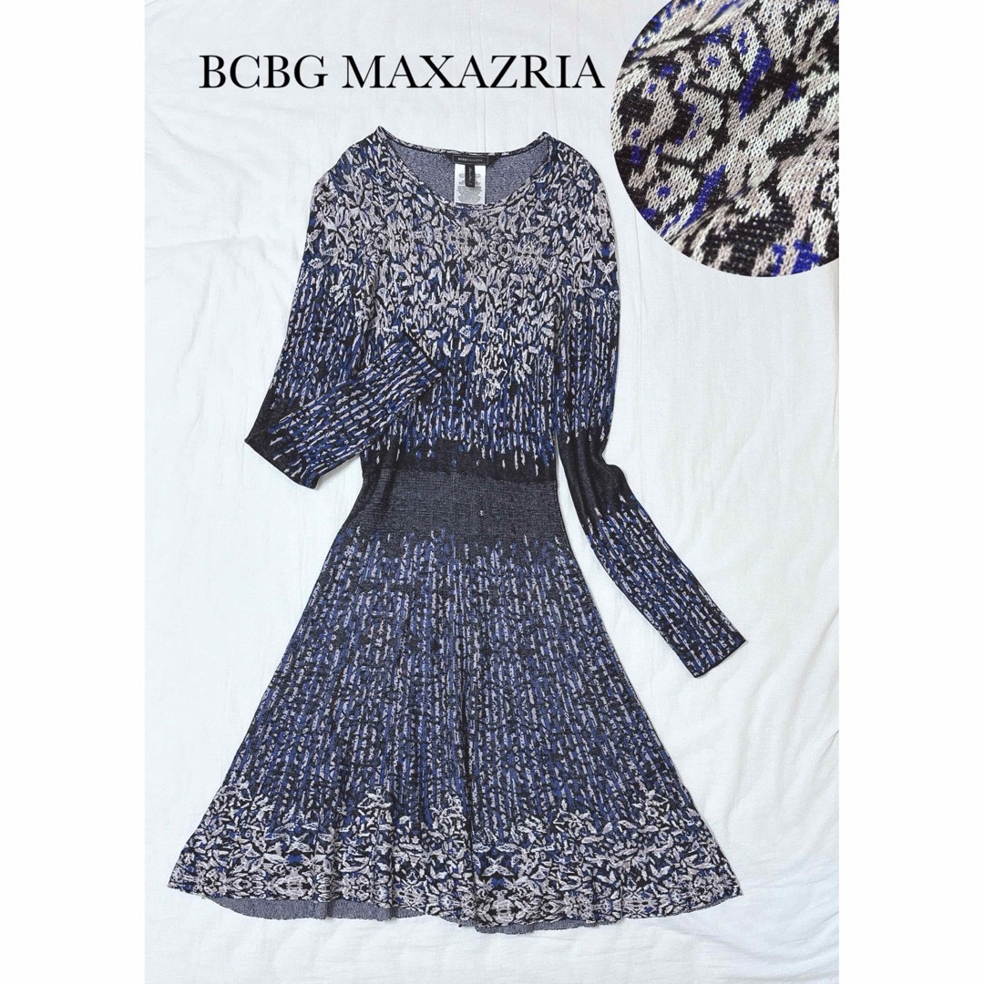 BCBGMAXAZRIA(ビーシービージーマックスアズリア)の大人可愛い♡【BCBG MAXAZRIA】 シルクレーヨン ニット ワンピース レディースのワンピース(ひざ丈ワンピース)の商品写真