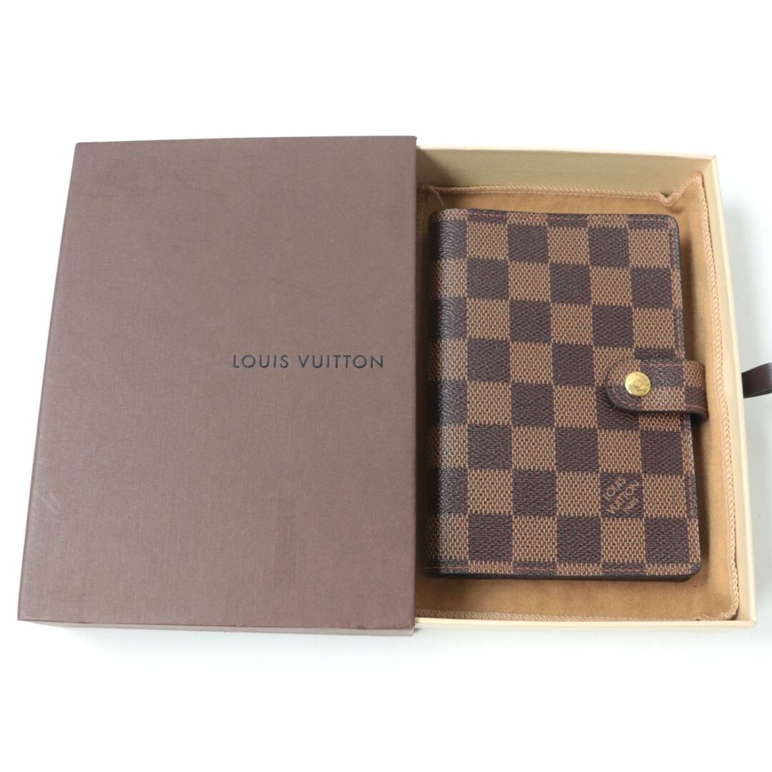 LOUIS VUITTON(ルイヴィトン)の良品☆LOUIS VUITTON ルイヴィトン R20700 アジェンダPM ダミエ・エベヌ 手帳カバー ノートカバー ブラウン 茶 スペイン製 箱付 インテリア/住まい/日用品の文房具(その他)の商品写真