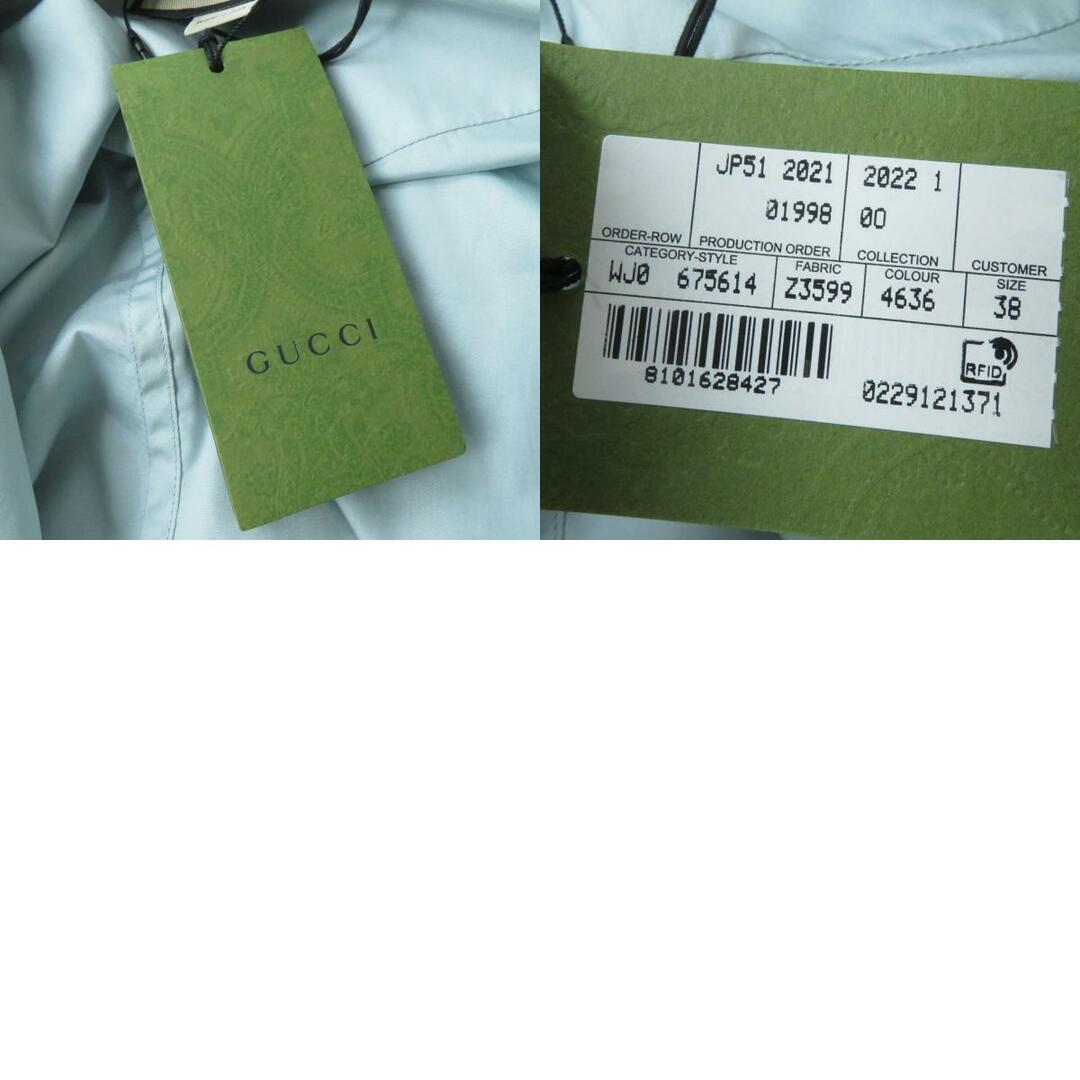 Gucci(グッチ)の未使用品☆正規品 GUCCI グッチ 22SS 675614 ダブルＧボタン付 ファインコットンポプリン シャツ/ブラウス/トップス ライトブルー 38 伊製 レディースのトップス(シャツ/ブラウス(長袖/七分))の商品写真