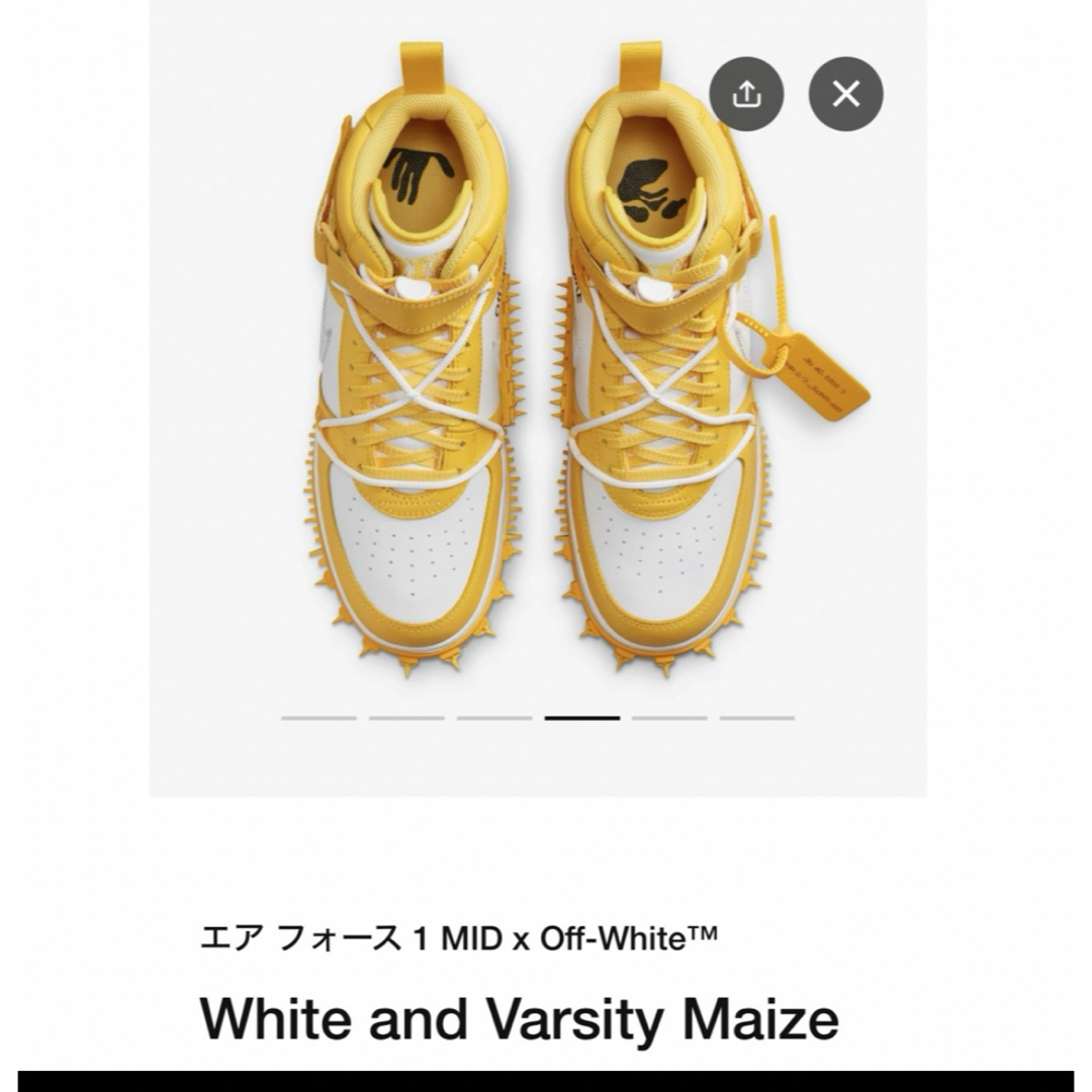 NIKE(ナイキ)のNIKE エアフォース1 MID×Off-White メンズの靴/シューズ(スニーカー)の商品写真