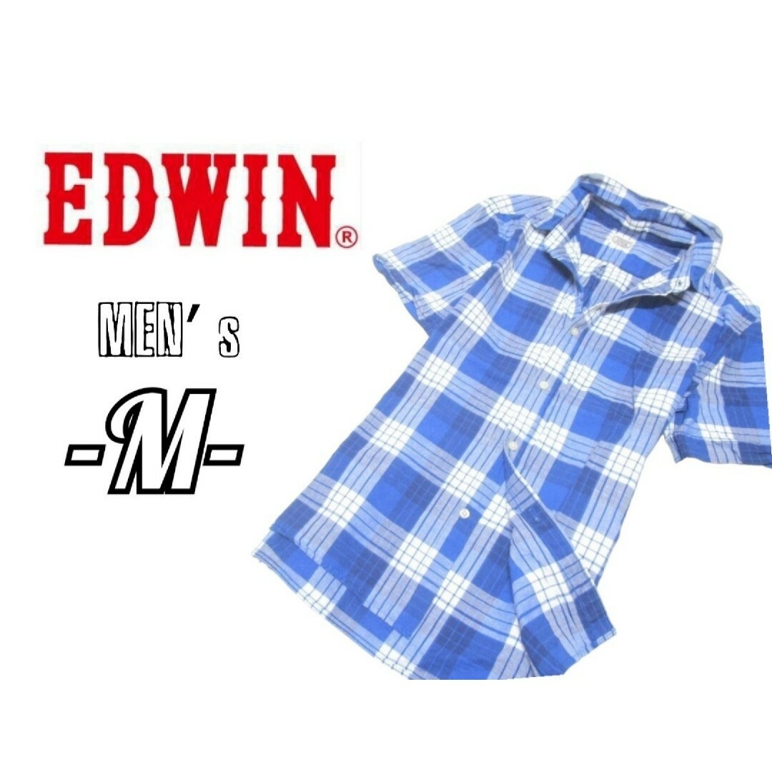 EDWIN(エドウィン)のメンズM◇EDWIN◇ボタンダウン半袖シャツ 青 メンズのトップス(シャツ)の商品写真
