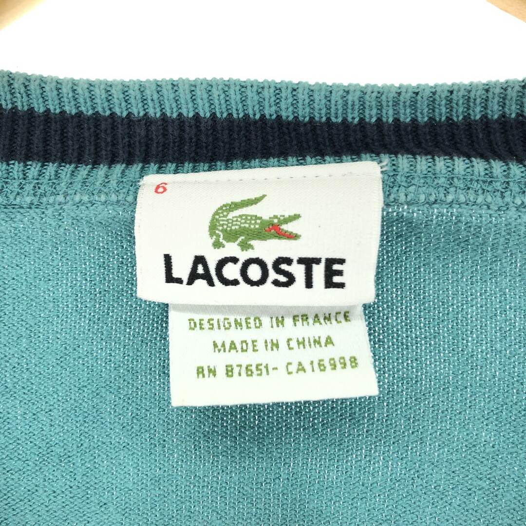 LACOSTE(ラコステ)の古着 ラコステ LACOSTE フランス企画 Vネック コットンニットセーター メンズL /eaa399510 メンズのトップス(ニット/セーター)の商品写真