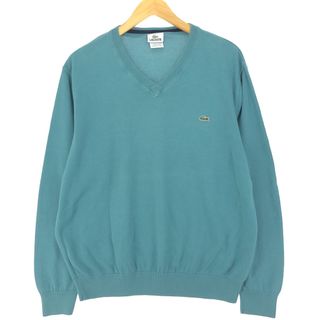 ラコステ(LACOSTE)の古着 ラコステ LACOSTE フランス企画 Vネック コットンニットセーター メンズL /eaa399510(ニット/セーター)