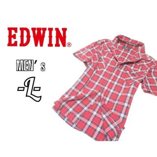 エドウィン(EDWIN)のメンズL◇EDWIN◇チェック柄半袖シャツ 赤(シャツ)