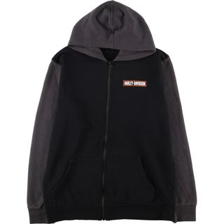 ハーレーダビッドソン(Harley Davidson)の古着 ハーレーダビッドソン Harley-Davidson 両面プリント スウェットフルジップパーカー メンズM /eaa421407(スウェット)