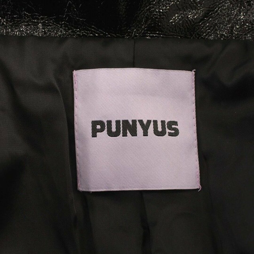 PUNYUS(プニュズ)のプニュズ PUNYUS フェイクレザー ジャケット エコレザー 中綿 4 黒 レディースのジャケット/アウター(ブルゾン)の商品写真