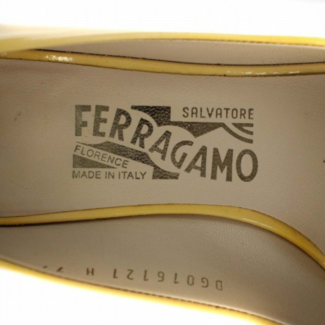 Salvatore Ferragamo(サルヴァトーレフェラガモ)のサルヴァトーレフェラガモ パンプス ハイヒール オープントゥ 23.5cm 黄 レディースの靴/シューズ(ハイヒール/パンプス)の商品写真
