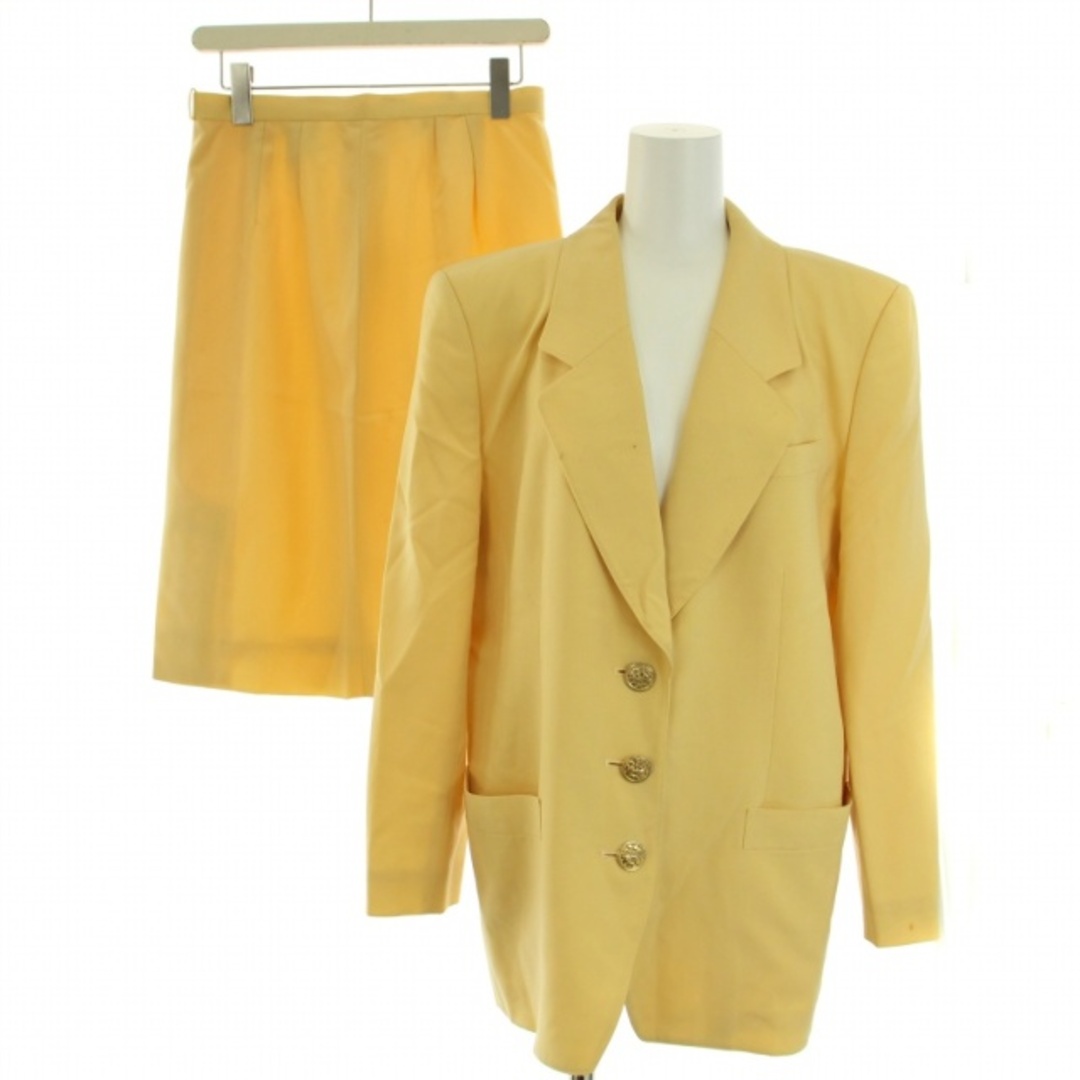 leilian(レリアン)のレリアン シングルスーツ セットアップ テーラードジャケット 11 L 黄色 レディースのフォーマル/ドレス(スーツ)の商品写真