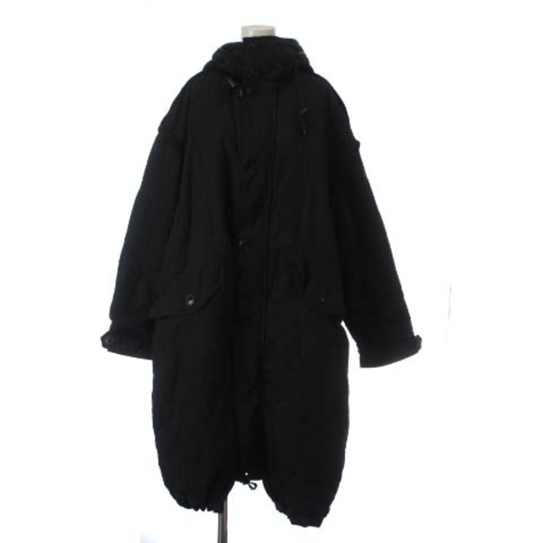 ZARA(ザラ)のザラ ZARA 中綿ジャケット コート ナイロン ロング フード XS-S 黒 レディースのジャケット/アウター(ブルゾン)の商品写真