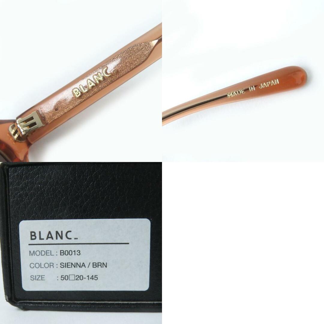 BLANC(ブラン)の極美品☆BLANC.. ブラン B0013 セルフレーム サングラス/アイウェア ブラウン系 50□20-145 レディース 日本製 ケース・クロス付き レディースのファッション小物(サングラス/メガネ)の商品写真