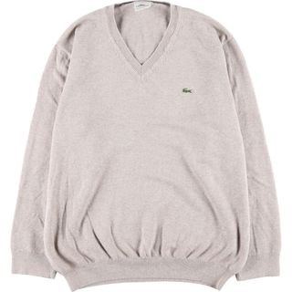 ラコステ(LACOSTE)の古着 ラコステ LACOSTE フランス企画 Vネック コットンニットセーター 6 メンズL /eaa399697(ニット/セーター)