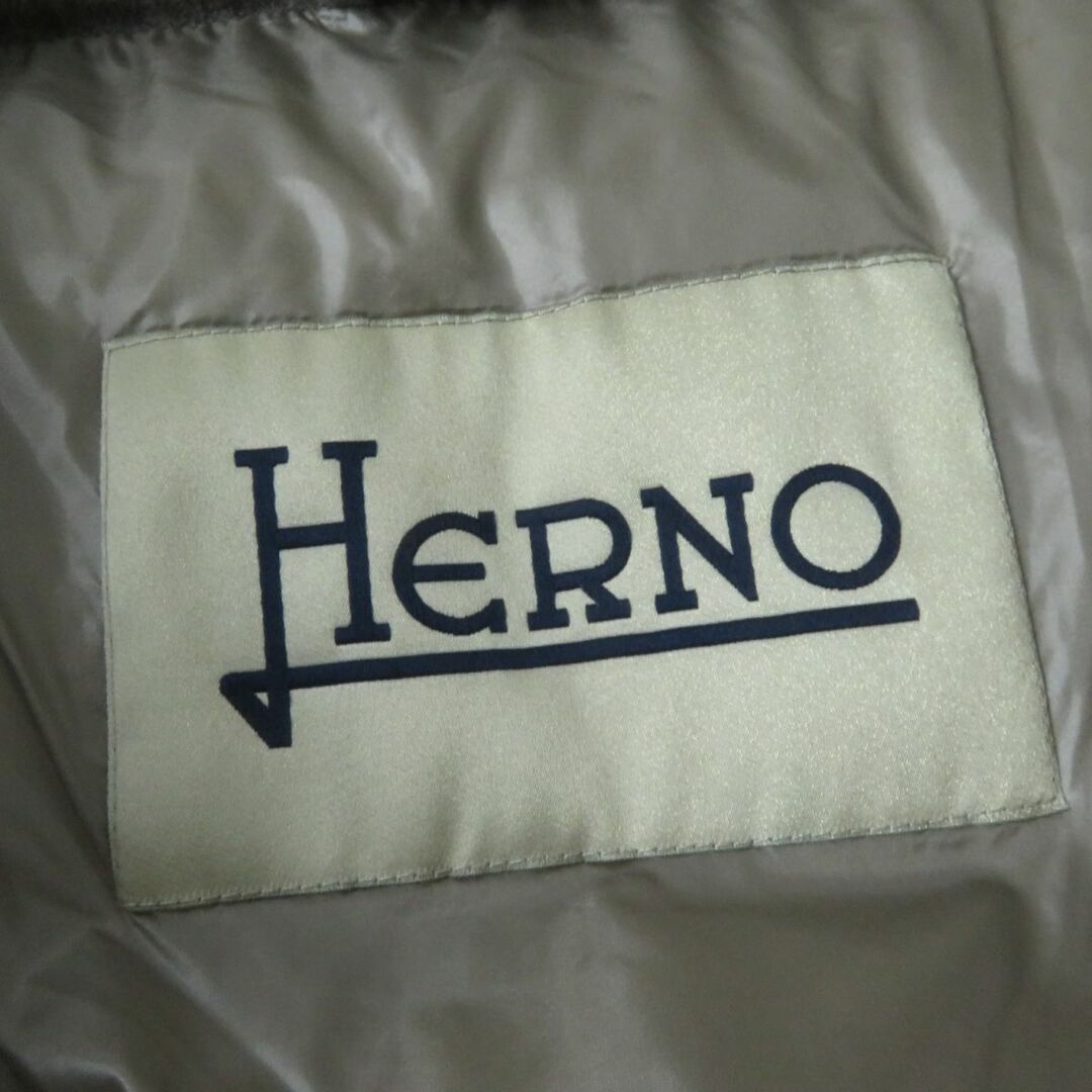 HERNO(ヘルノ)の極美品☆正規品 HERNO ヘルノ PIACENZA社製生地 PI0563D スタンドカラー シルク×カシミヤ ダウンコート ブラウン系 40 イタリア製 レディースのジャケット/アウター(ダウンコート)の商品写真