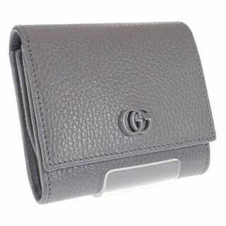グッチ(Gucci)のグッチ　 三つ折り財布　ダブルGミディアムウォレット　 グレー　 シルバー金具(財布)