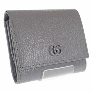 グッチ(Gucci)のグッチ　 三つ折り財布　ダブルGミディアムウォレット　 グレー　 シルバー金具(財布)