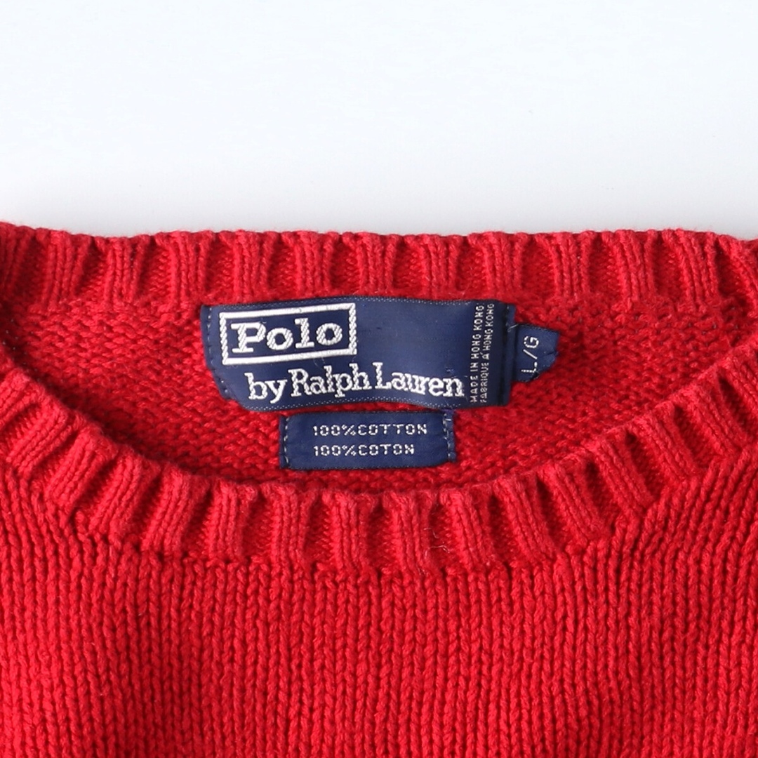 Ralph Lauren(ラルフローレン)の古着 90年代 ラルフローレン Ralph Lauren POLO by Ralph Lauren US-93 コットンニットセーター メンズL ヴィンテージ /evb004687 メンズのトップス(ニット/セーター)の商品写真