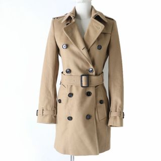 バーバリー(BURBERRY)の未使用品☆正規品 BURBERRY LONDON バーバリーロンドン ベルト付 カシミヤ混 ウール トレンチコート ベージュ 34 レディース ガーメント付(トレンチコート)