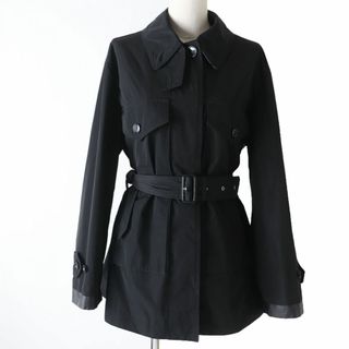 バーバリー(BURBERRY)の美品☆国内正規品 BURBERRY LONDON ENGLAND バーバリーロンドンイングランド リカルドティッシ期 ロゴパッチ・ベルト付 コート ブラック 38(その他)