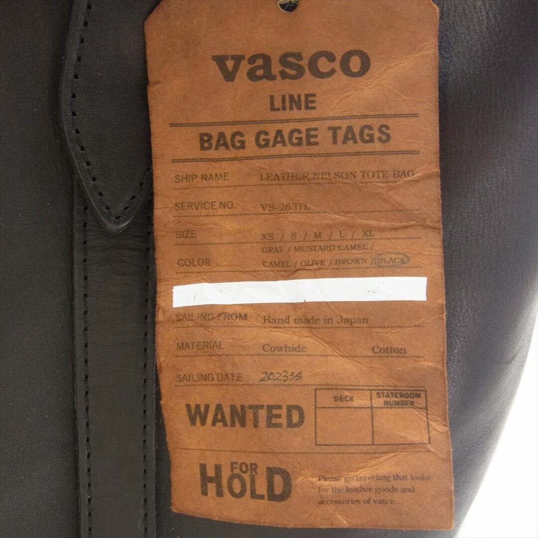 ヴァスコ VASCO トートバッグ VS-263TL LEATHER NELSON TOTE BAG レザー ネルソン トート バッグ 黒茶色系【中古】 レディースのバッグ(ハンドバッグ)の商品写真