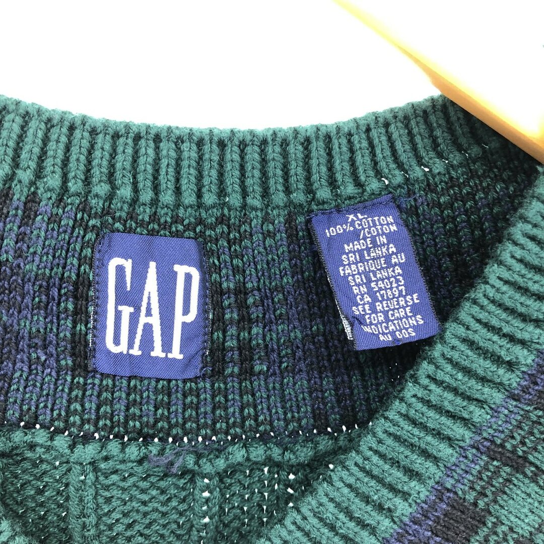 GAP(ギャップ)の古着 90年代 ギャップ GAP オールドギャップ ケーブル編み Vネック コットンニットベスト メンズXL /eaa416230 メンズのトップス(ベスト)の商品写真