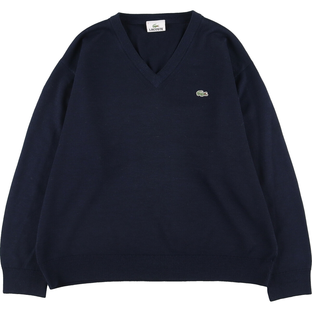 LACOSTE(ラコステ)の古着 ラコステ LACOSTE Vネック ウール×アクリルニットセーター レディースL /eaa399696 レディースのトップス(ニット/セーター)の商品写真