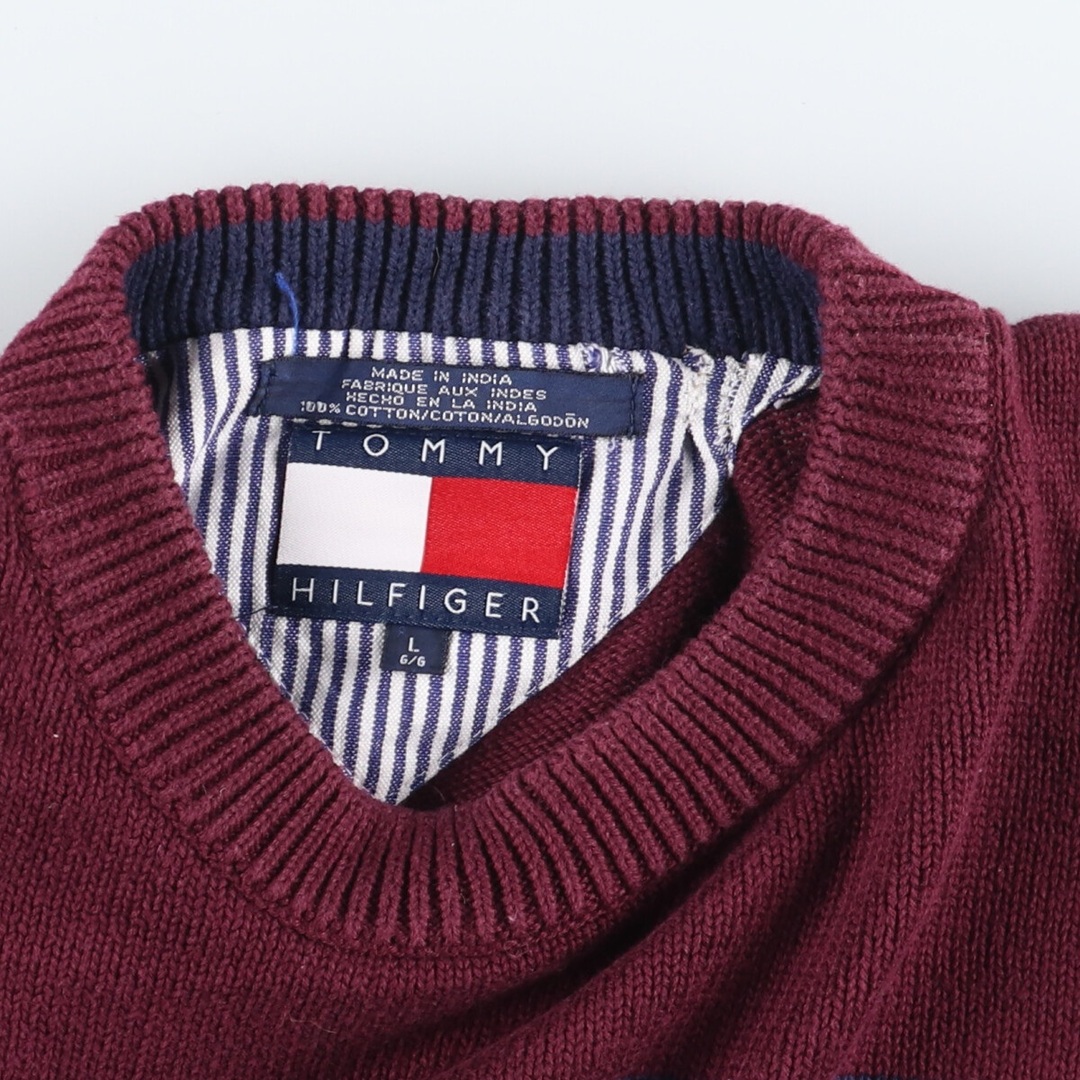 TOMMY HILFIGER(トミーヒルフィガー)の古着 90年代 トミーヒルフィガー TOMMY HILFIGER コットンニットセーター メンズL ヴィンテージ /eaa410892 メンズのトップス(ニット/セーター)の商品写真