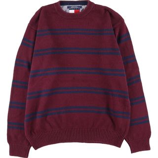 トミーヒルフィガー(TOMMY HILFIGER)の古着 90年代 トミーヒルフィガー TOMMY HILFIGER コットンニットセーター メンズL ヴィンテージ /eaa410892(ニット/セーター)