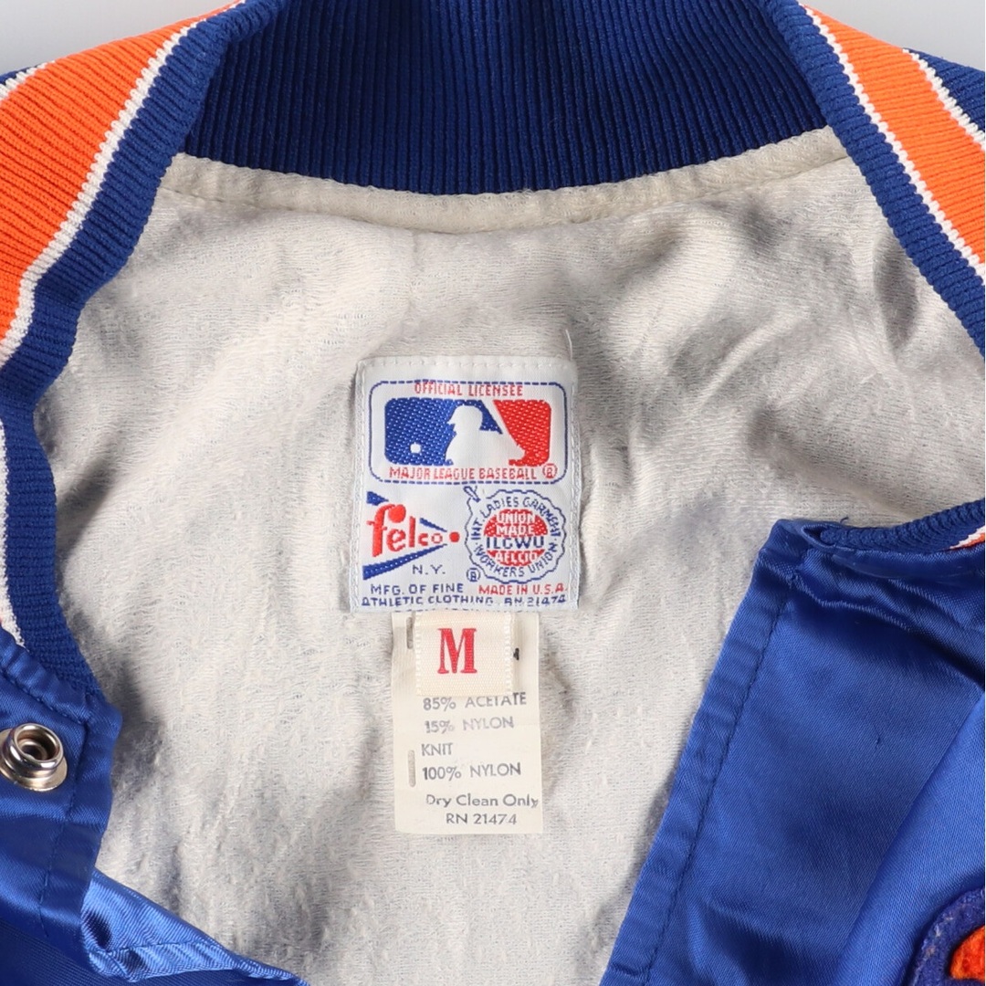 古着 90年代 felco MLB NEWYORK METS ニューヨークメッツ ナイロンスタジャン アワードジャケット USA製 メンズM ヴィンテージ /eaa416182 メンズのジャケット/アウター(スタジャン)の商品写真